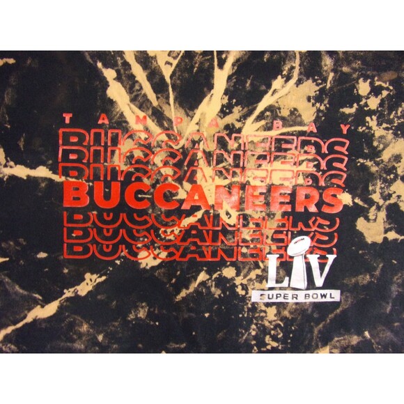 Buccaneers Super Bowl Shirt Mens Large LV Champions Black Red Tie Dye NFL - Picture 2 of 5